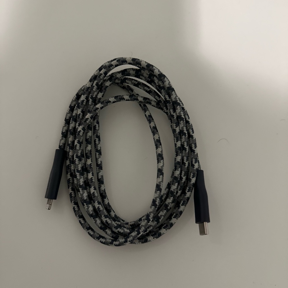iPhone 14 Braided Black and Gray Charging extra long  Cable
